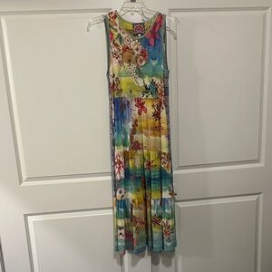 Johnny Was Multicolor Floral Maxi Dress